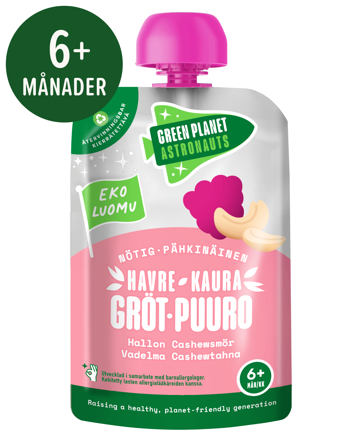 HALLON CASHEW GRÖT Nötig ekologisk havregröt HALLON CASHEW